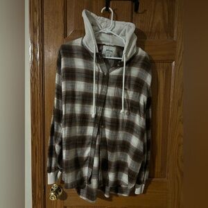 American Eagle hooded flannel